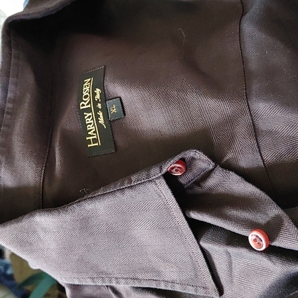 Harry Rosen | Dark chocolate brown mens dress shirt - Picture 9 of 11